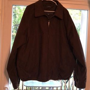 Perry Ellis Men’s brown suede bomber jacket. 2XLT